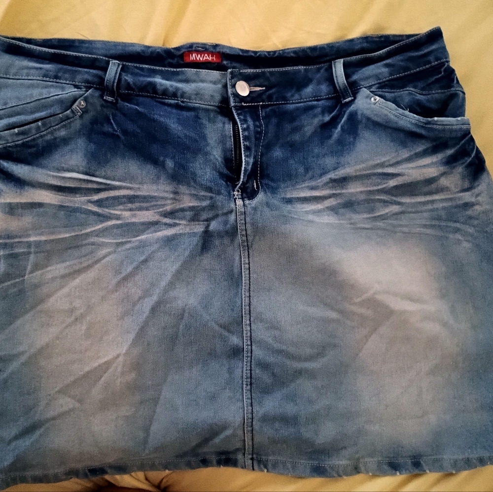 Blue Denim Mini Skirt Size 22